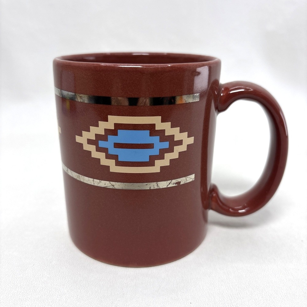 Southwest Coffee Mug‎ Ceramic Made In USA Brown Vintage